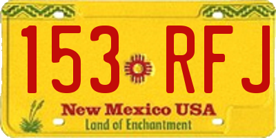 NM license plate 153RFJ