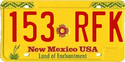 NM license plate 153RFK