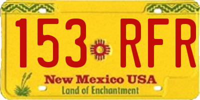 NM license plate 153RFR