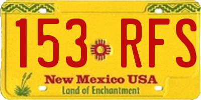 NM license plate 153RFS