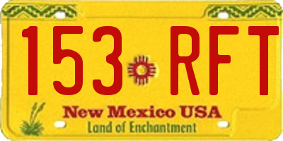 NM license plate 153RFT