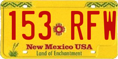 NM license plate 153RFW