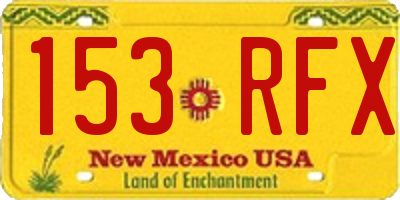 NM license plate 153RFX