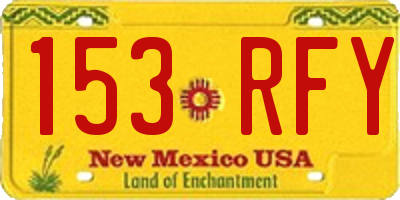 NM license plate 153RFY