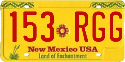 NM license plate 153RGG
