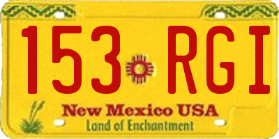 NM license plate 153RGI