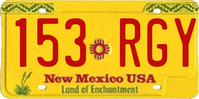 NM license plate 153RGY