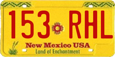 NM license plate 153RHL