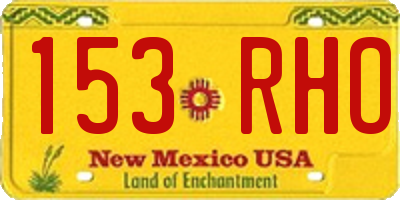 NM license plate 153RHO