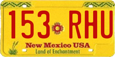 NM license plate 153RHU