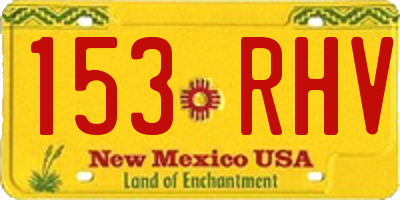NM license plate 153RHV