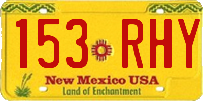NM license plate 153RHY