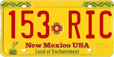 NM license plate 153RIC