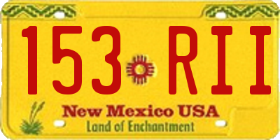 NM license plate 153RII