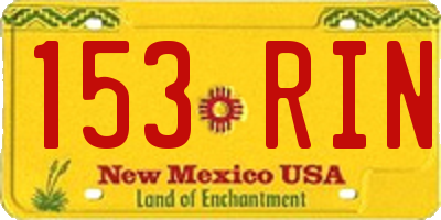 NM license plate 153RIN