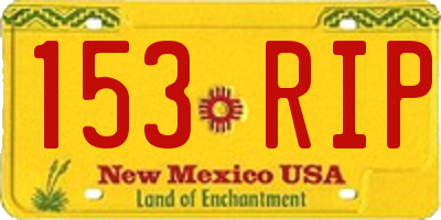 NM license plate 153RIP