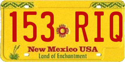 NM license plate 153RIQ