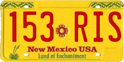 NM license plate 153RIS