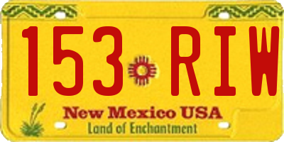 NM license plate 153RIW