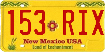 NM license plate 153RIX