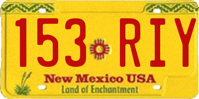 NM license plate 153RIY