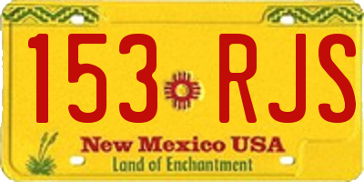 NM license plate 153RJS