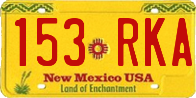 NM license plate 153RKA