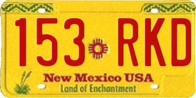 NM license plate 153RKD
