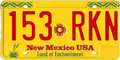 NM license plate 153RKN