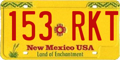 NM license plate 153RKT