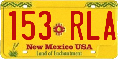 NM license plate 153RLA