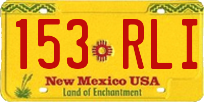 NM license plate 153RLI