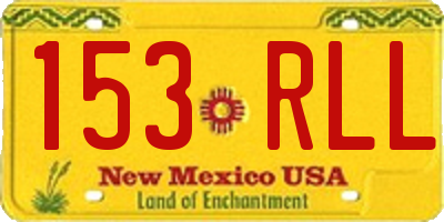 NM license plate 153RLL