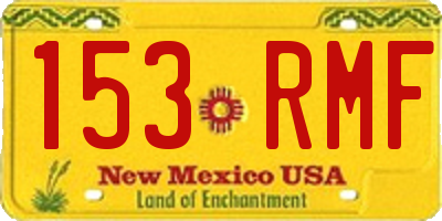 NM license plate 153RMF