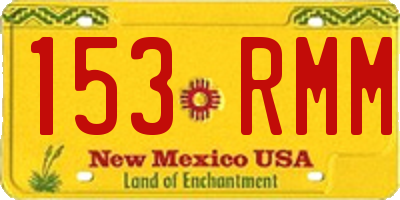 NM license plate 153RMM