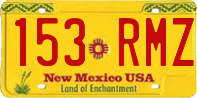 NM license plate 153RMZ