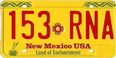 NM license plate 153RNA