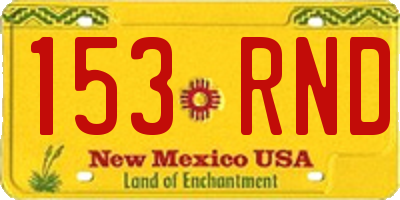 NM license plate 153RND