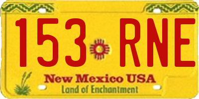 NM license plate 153RNE