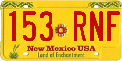 NM license plate 153RNF