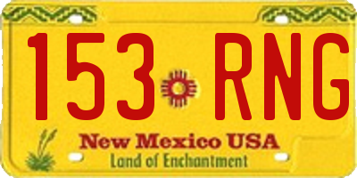 NM license plate 153RNG