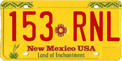 NM license plate 153RNL