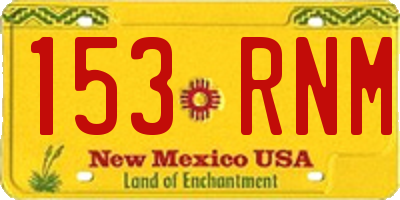 NM license plate 153RNM