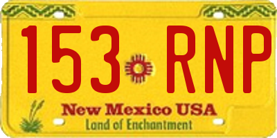 NM license plate 153RNP