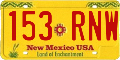 NM license plate 153RNW