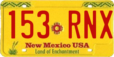 NM license plate 153RNX