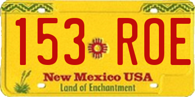 NM license plate 153ROE