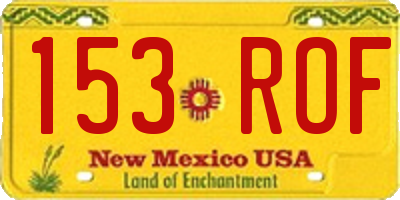 NM license plate 153ROF