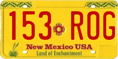 NM license plate 153ROG