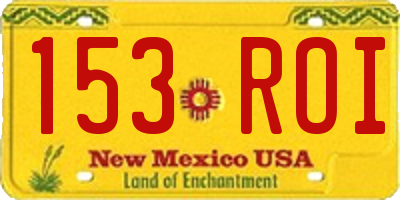 NM license plate 153ROI